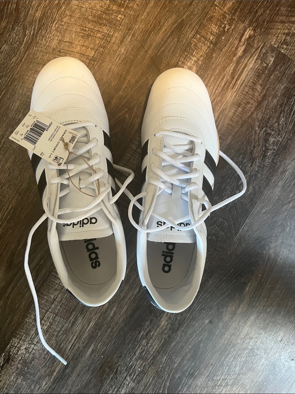 adidas White and Black Samba-Inspired Indoor Sneaker - Picture 4 of 6
